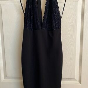 Lulu's Black Lace Mini Dress